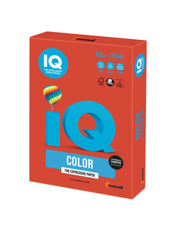 Бумага цветная IQ color, А4, 120 г/м2, 250 л., интенсив, кораллово-красная, CO44