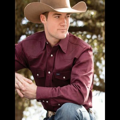 Рубашка Wrangler® Cowboy Cut® Work Shirt Firm Finish