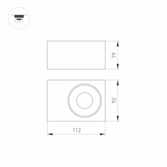 Корпус Arlight PLURIO-BASE-SURFACE-S112x79 (1-2, 200mA) (Белый/Чёрный)