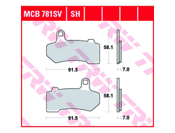 Тормозные колодки TRW MCB781SV для Harley-Davidson (Sinter Street SV)