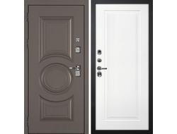 Дверь Плаза с панелью Смальта-Лайн 6 эмаль белая