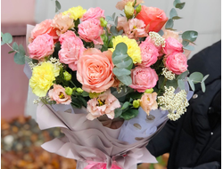 Букет с пионовидной розой "Яркое Воспоминание"