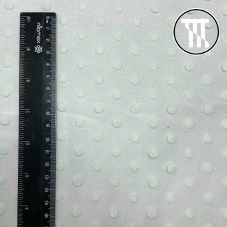 Фатин флок Белый горошек, цв. Мятно-голубой