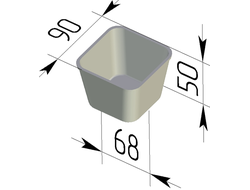 Хлебная форма 12-3 (90 х 90 х 50 мм)