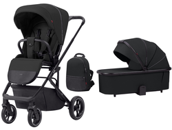 Коляска 2в1 Carrello Alfa Midnight Black 2024 лак (с люлькой 2023)