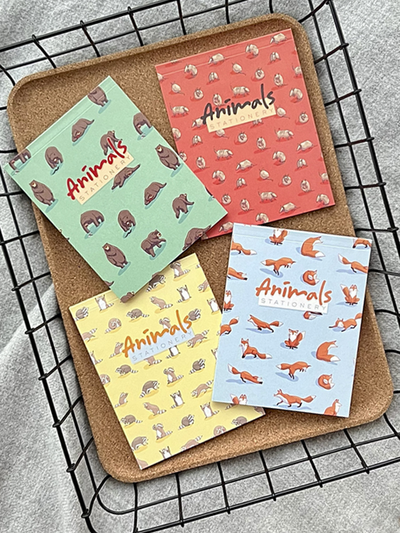 Блокнот МИЛЫЕ ЖИВОТНЫЕ-2 для заметок в точку 4 шт., А6, 40 листов