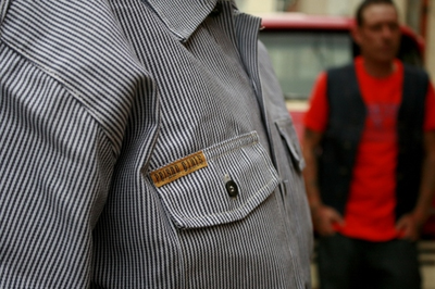 Рубашка Prison Blues® HICKORY WORK SHIRT [Пуговицы/Короткий рукав]