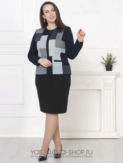 Женский вязаный жакет в темно-синем цвете