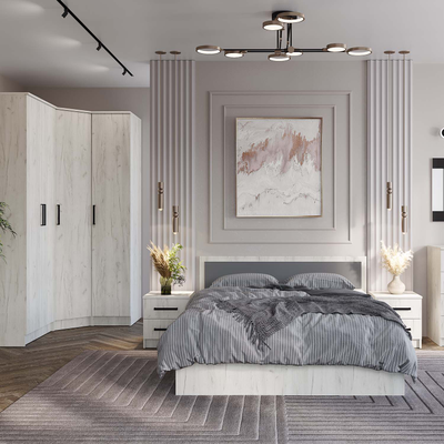 Шкаф 4-х створчатый Фиеста дуб крафт белый (BTS)