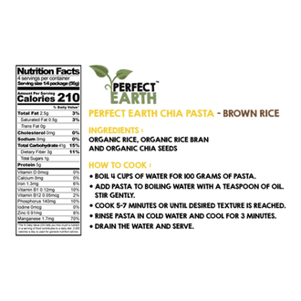 Органическая лапша "Коричневый рис и семена чиа", 225г (Perfect Earth)