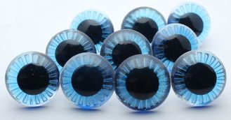 Глаза живые синие с лучиками, диаметр 20 мм, 1000 шт (Оптом)
