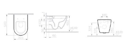 Комплект: подвесного безободкового унитаза SmoothFlush с сиденьем с микролифтом, инсталляцией и кнопкой Root Round глянцевый хром, VitrA Sanibelle, 9878B003-7200