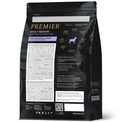 PREMIER (Премьер) сухой корм для собак средних пород, Лосось, индейка 1 кг
