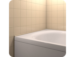 Акриловый плинтус бордюр для ванной BNV ПШ12 12х12 бежевый левый