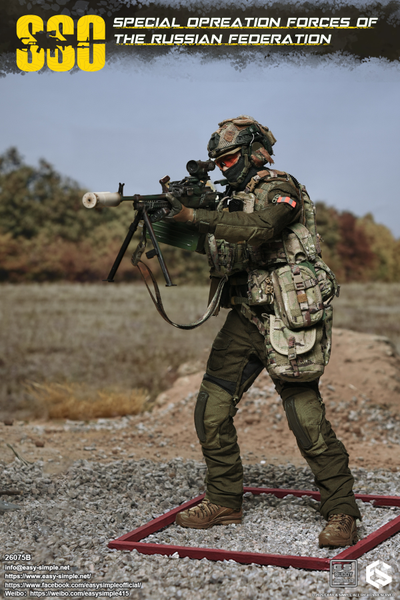 ПРЕДЗАКАЗ - Пулеметчик ССО РФ - Коллекционная ФИГУРКА 1/6 scale Special Operation Forces of The Russian Federation (SSO) (26075B) - Easy&Simple ?ЦЕНА: 26300 РУБ.?