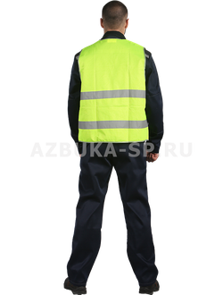 Жилет сигнальный 2 полосы лимон