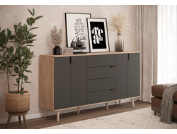 Тумба многофункциональная 6-56002 Дуб Крафт табачный/Графит