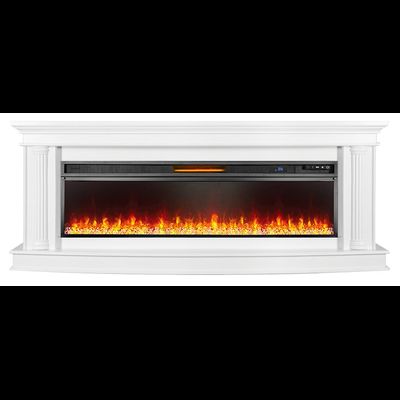 Линейный электрокамин Rome белый с очагом Vision 60 LED