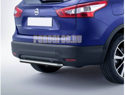 Защита заднего бампера короткая d57 на Nissan Qashqai 2014-2019 ( Ниссан Кашкай)