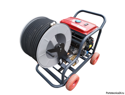 Автономный передвижной каналопромывочный аппарат Комета (50/150) с бенз. двигател барабан 60 метров