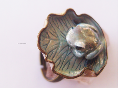 Волшебное кольцо с лягушкой "Принцесса Сентябрьской Измороси"