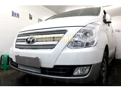 Защита радиатора Hyundai Starex H1 II 2015-2018 (4 части) chrome верх