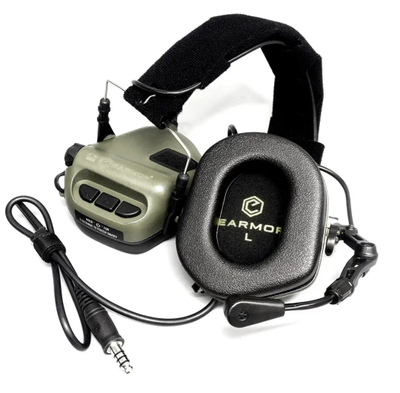 Активные наушники Earmor M32 MOD4 + крепеж на шлем M11 + кнопка PTT Baofeng / Kenwood M52