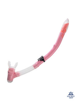 Трубка для дайвинга SharkScuba S04 с клапаном розовая