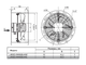 Вентилятор осевой AX4E-300B-H5L в обечайке с фланцем
