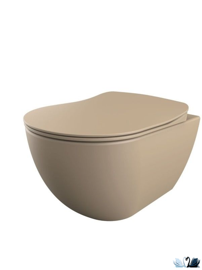 Унитаз CREAVIT FREE Set Cappucino FE320-11CM00E-0000 c инсталляцией - комплект с сиденьем микролифт, клавишей DROP Cappucino (FE320.F0100 + GR5003.01 + GP2002.06 + KC0903.01.0800E)