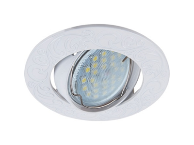 Светильник встраиваемый Ecola DL114A MR16 GU5.3 литой поворот.Лианы Белый FW1604EFF