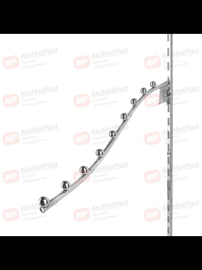 7SL7036A Крючок d-7мм волнообразный хром 9 шариков для профиля системы Vertical L=350 мм