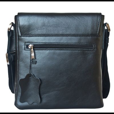 Кожаная мужская сумка Vallecorsa black (арт. 5044-01)