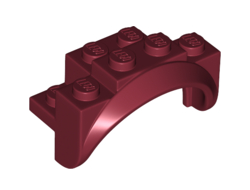 Vehicle, Mudguard 4 x 2 1/2 x 2 with Arch Round, Solid Studs, and Rounded Legs, Dark Red (35789 / 6335327)