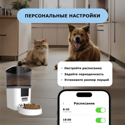 Автокормушка для кошек и собак QQ005 6 литров с камерой