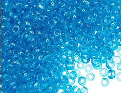 Бисер Китайский №8-3в темно-голубой прозрачный, 50 грамм