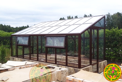 Базовая комплектация теплицы из стекла и алюминия МОНИКА размером 5000 x 2500 мм