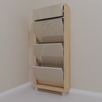 Обувница Айрон-3 Плюс (фасад стекло Капучино)