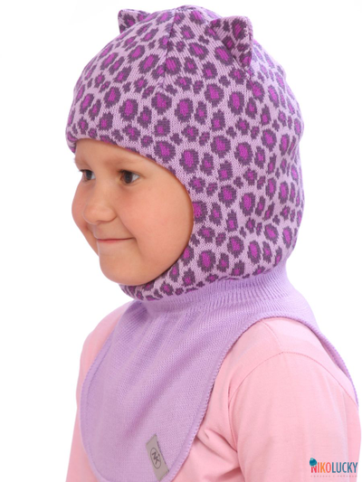 Шапка-шлем  20101-08, цвет сиреневый,баклажановый р. 50-52