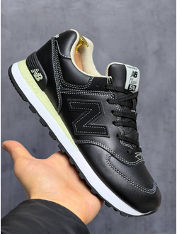 New Balance 574 Triple Black Кожаные