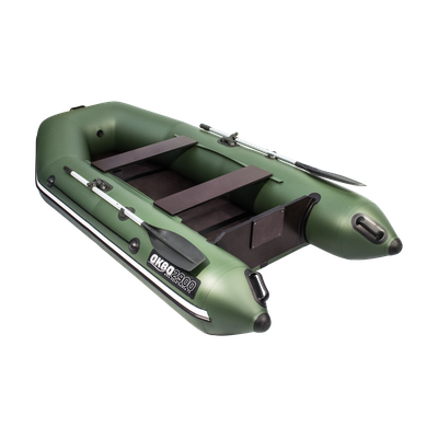 Моторная лодка Аква 2900 слань-книжка киль зеленый