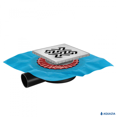 Трап водосток ZENTRUM Antik 150х150 Боковой выпуск (Матовый хром)