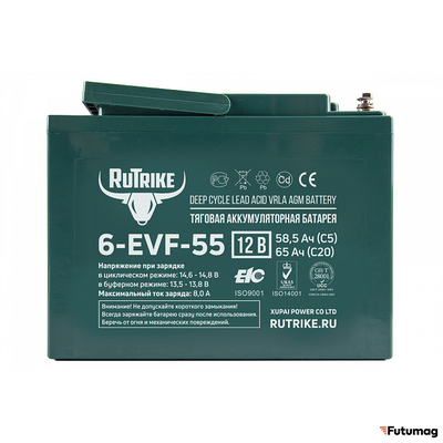 Тяговый аккумулятор RuTrike 6-EVF-55 (12V55A/H C3)