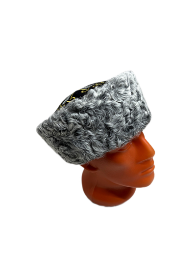 Кубанка из Серого каракуля 10см - Крест золотой