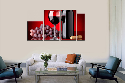 Модульная картина "Вино и виноград"