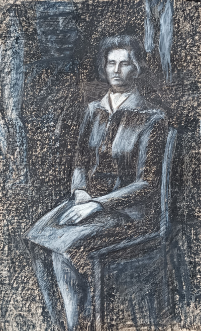 "Сигульда. Мост через реку Гауя" бумага акварель Стасенко 1970-е годы