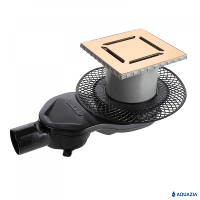 Трап водосток PLATZ Norma 150х150 Боковой выпуск (Золотой)