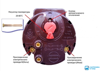 Термостат стержневой RTS 16A,  F 70*С / S 83*С , двойная защита (Биполярная термозащита