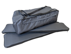 Комплект накладок на сиденья с сумкой 112*25 см ткань графит