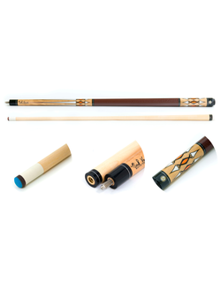 Кий / пул 2-pc "Nick Varner 38" коричнево-натуральный с оплеткой под кожу